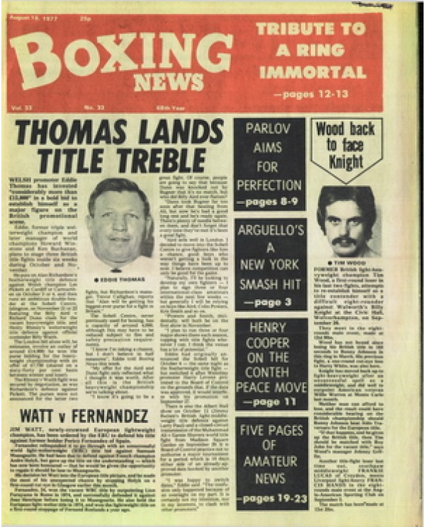 Boxing News magazine  19.8.1977 Download pdf